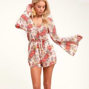 Long sleeve floral romper from lulus